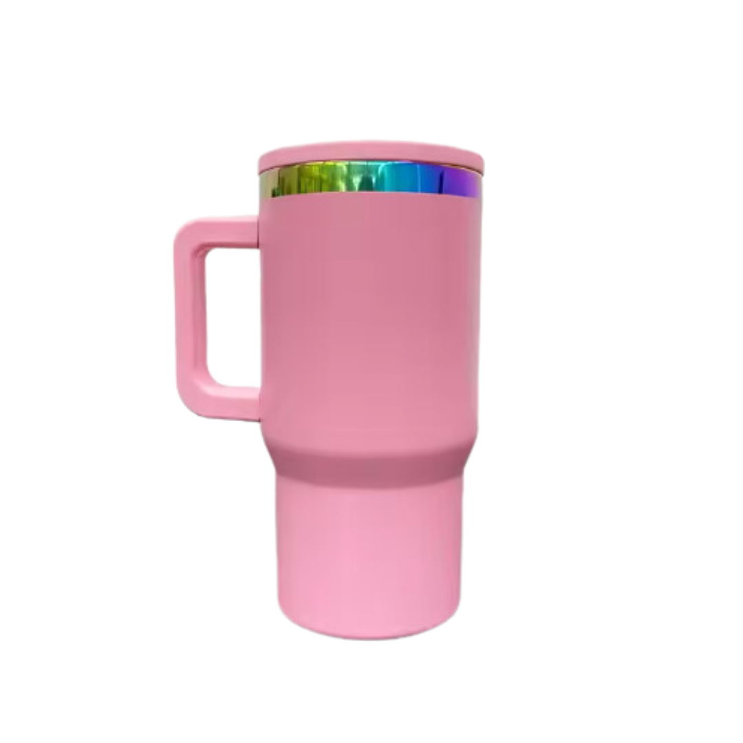 *PREORDER* 20 oz Rainbow Plated Tumblers With Handles *ENDS FEBRUARY 15*