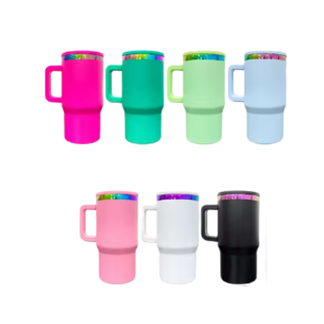 *PREORDER* 20 oz Rainbow Plated Tumblers With Handles *ENDS FEBRUARY 15*