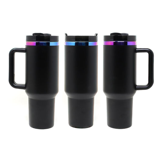 Stainless Steel Blue And Purple Plated 40 oz H2.0 Tumblers With Handle - Laser Engraving Blank