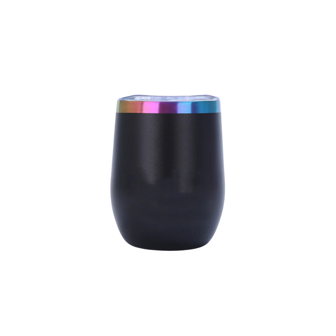 Stainless Steel Rainbow Plated 12 oz Wine Tumblers - Laser Engraving Blanks