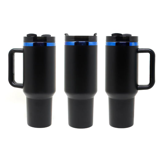 Stainless Steel Blue Plated 40 oz H2.0 Tumblers With Handle - Laser Engraving Blank