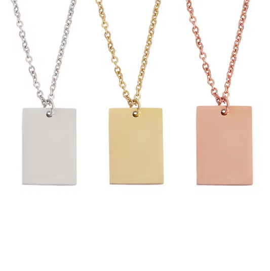 Stainless Steel Rectangle Necklace Laser Engraving Blanks