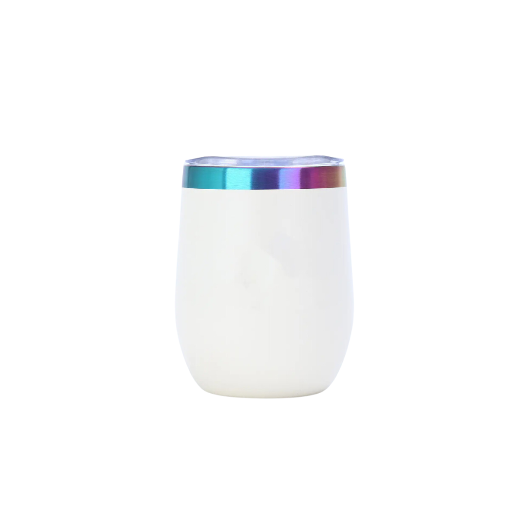 Stainless Steel Rainbow Plated 12 oz Wine Tumblers - Laser Engraving Blanks